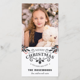 Elegante kerstkaart nieuwjaar fotokaart