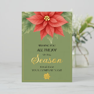 Elegante kerstkaart van het bedrijf met gouden acc folie feestdagenkaart