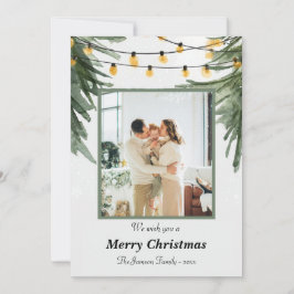Elegante kerstkaart voor het gezin met waterverf d kaart