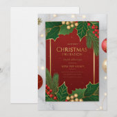 Elegante kerstkaarten – Rood & Groen Hol Kaart (Voorkant / Achterkant)