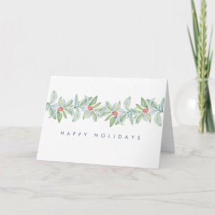 Elegante kerstkaarten waterverf botanicals feestdagen kaart