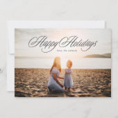 Elegante kerstkalligrafie Foto Happy Feestdagenkaart (Voorkant)