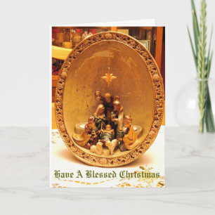 Elegante kerstkerststal (geen vers) feestdagen kaart