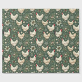 Elegante kerstkippen op Holiday Green Wrap Cadeaupapier (Vlak)