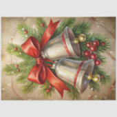 Elegante kerstklokken decoupage papier hulst (Voorkant)