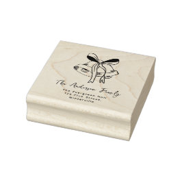 Elegante kerstklokken familienaam retouradres rubberstempel