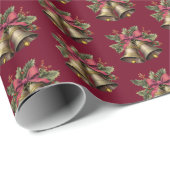 Elegante kerstklokken rood en groen cadeaupapier (Rol Hoek)