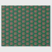 Elegante kerstklokken rood en groen cadeaupapier (Vlak)