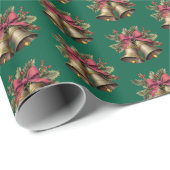 Elegante kerstklokken rood en groen cadeaupapier (Rol Hoek)