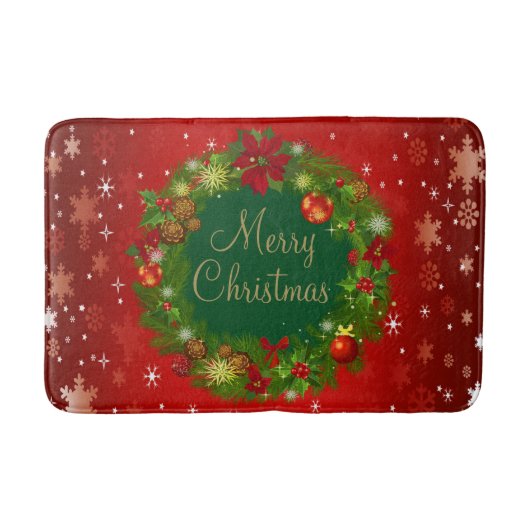 Elegante Kerstkrans Badmat (Voorkant)