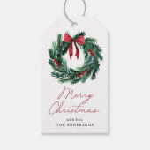 Elegante kerstkrans cadeaulabel (Voorkant)