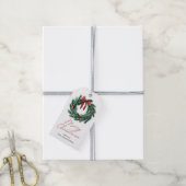 Elegante kerstkrans cadeaulabel (Met Touw)