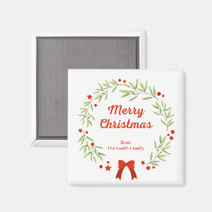 Elegante kerstkrans en sterren magneet