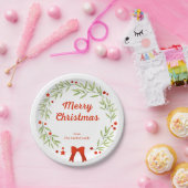 Elegante kerstkrans en sterren papieren bordje (Feest)