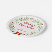 Elegante kerstkrans en sterren papieren bordje (Gekanteld)