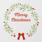 Elegante kerstkrans en sterren raamsticker (Vel)