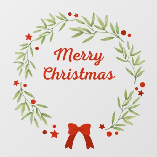 Elegante kerstkrans en sterren raamsticker (Vel)