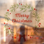 Elegante kerstkrans en sterren raamsticker (Vel 2)