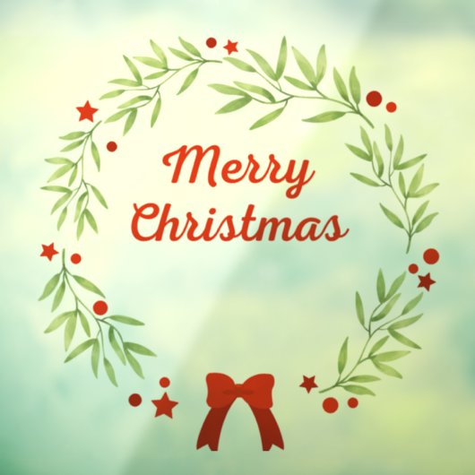 Elegante kerstkrans en sterren raamsticker (Vel 3)