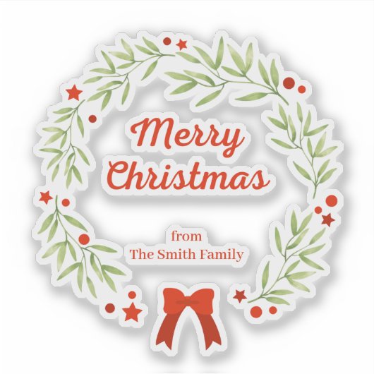 Elegante kerstkrans en sterren sticker (Voorkant)