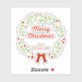 Elegante kerstkrans en sterren sticker (Vel)