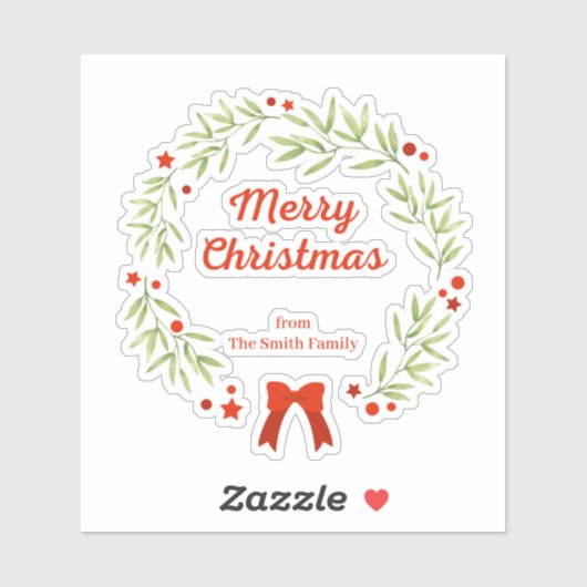 Elegante kerstkrans en sterren sticker (Vel)