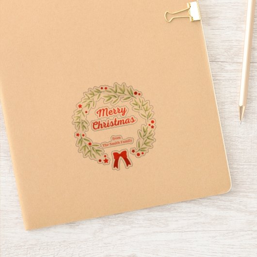 Elegante kerstkrans en sterren sticker (Notitieboek)