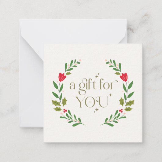 Elegante Kerstkrans Gift Kaart Notitiekaartje (Voorkant)