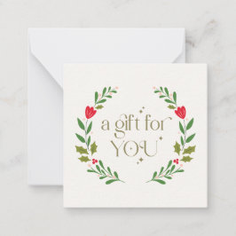 Elegante Kerstkrans Gift Kaart Notitiekaartje