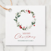 Elegante Kerstkrans Gift Label (Voorkant)