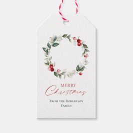Elegante Kerstkrans Gift Label Cadeaulabel
