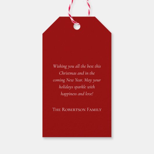 Elegante Kerstkrans Gift Label Cadeaulabel (Achterkant)