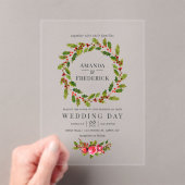 Elegante kerstkrans kerstbruiloft acryl uitnodigingen (Insitu (Draagbaar))
