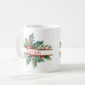 Elegante Kerstkrans Kerstnaam Koffiemok (Voorkant links)