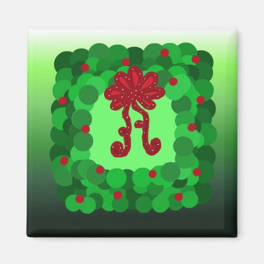 Elegante Kerstkrans Magneet (Voorkant)