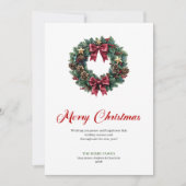 Elegante Kerstkrans met Dennenappels Kaart (Voorkant)