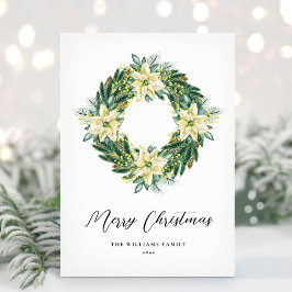 Elegante Kerstkrans Niet-Fotografische Kerstkaart