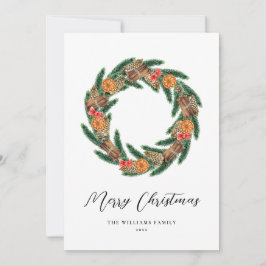 Elegante Kerstkrans Niet-Fotografische Kerstkaart