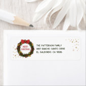 Elegante kerstkrans retour adreslabels etiket (Insitu)