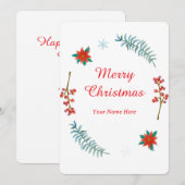 Elegante Kerstkrans Uitnodiging (Voorkant / Achterkant)