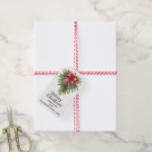 Elegante kerstkrans vakantie cadeaulabel (Met Touw)