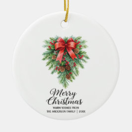 Elegante kerstkrans vakantie keramisch ornament
