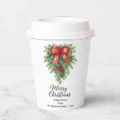 Elegante kerstkrans vakantie papieren bekers (Achterkant)