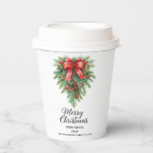 Elegante kerstkrans vakantie papieren bekers (Voorkant)