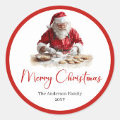 Elegante kerstman cadeauetikette sticker sjabloon (Voorkant)