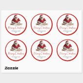 Elegante kerstman cadeauetikette sticker sjabloon (Vel)