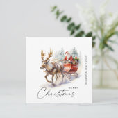 Elegante Kerstman Kerst Herten Corporate Feestdagenkaart (Staand voorkant)