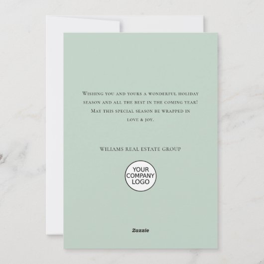 Elegante Kerstman Kerst Herten Corporate Feestdagenkaart (Achterkant)