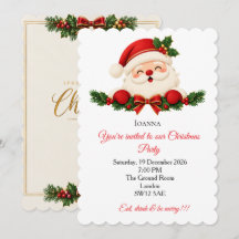 Elegante Kerstman Kerstfeest Uitnodiging