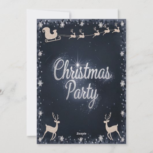 Elegante Kerstman Kerstfeest Uitnodiging (Achterkant)